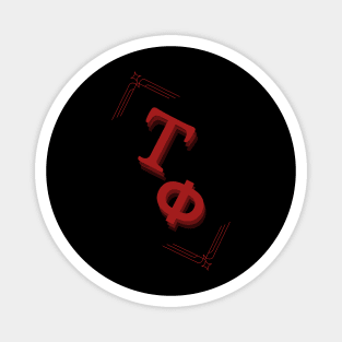 TauPhi Τφ Greek Letters Alphabet Red Art Magnet